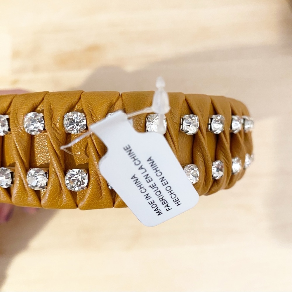 💎 Anthropologie Camel Embellished Headband - Picture 4 of 4